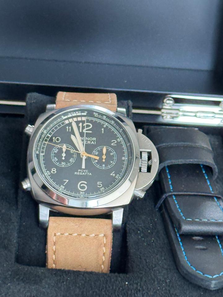 Panerai Luminor 1950 Regatta 3 Days Chrono Flyback Full Set purchased in Milan 2022 + 3 Extra Straps Titanio